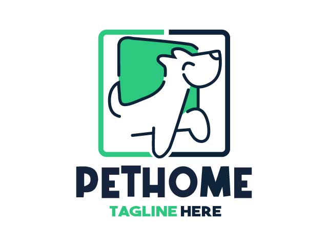 Minimal line pet home logo template design free download