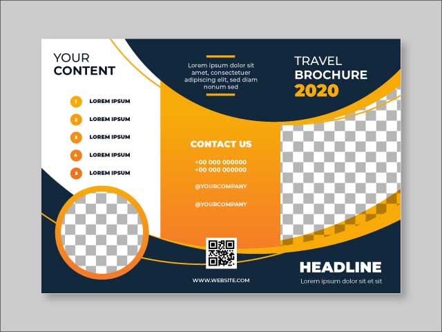 Abstract trifold brochure template with image free download