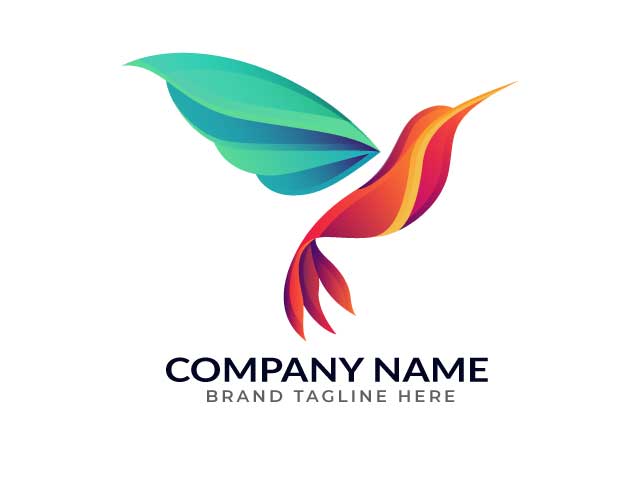 Professional and Gradient hummingbird logo design free download