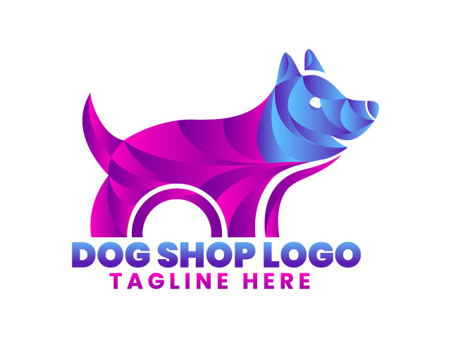 Dog shop and pet shop logo brand design