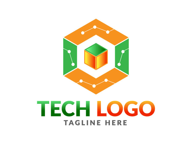 Hexa Box Tech Logo design brand free download