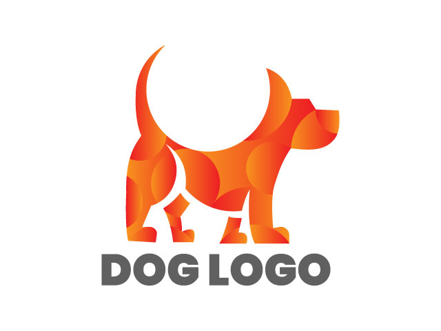 Professional and creative vector dog minimal text logo design