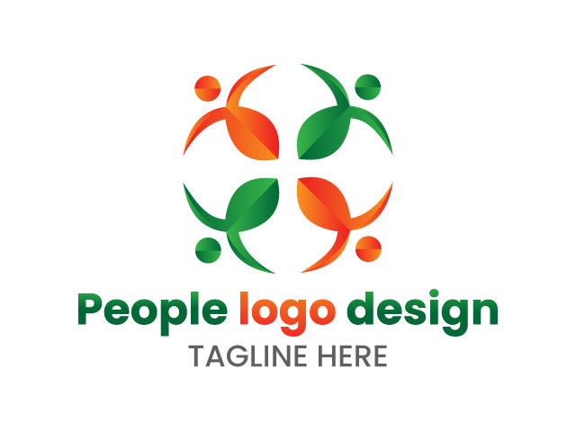Family link four people team logo design free download