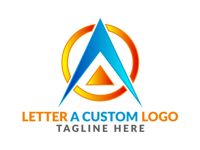 Letter a custom logo design free download