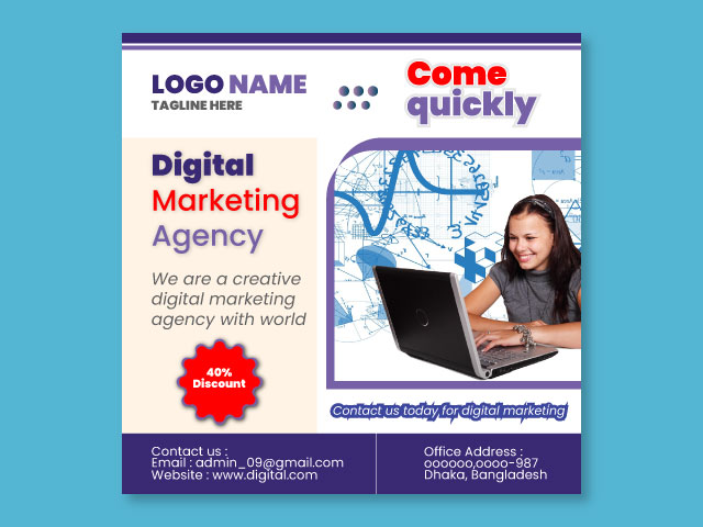 Digital marketing agency post design free download