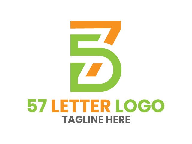 57 Letter logo design icon vector free download