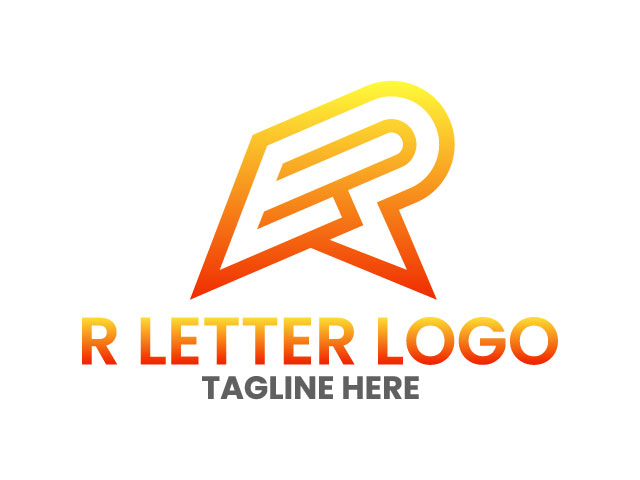 Color R letter logo design icon vector free download