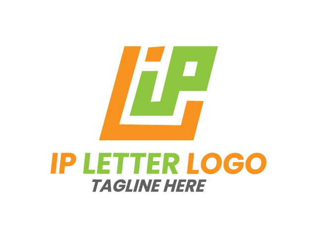 IP letter logo design vector free download