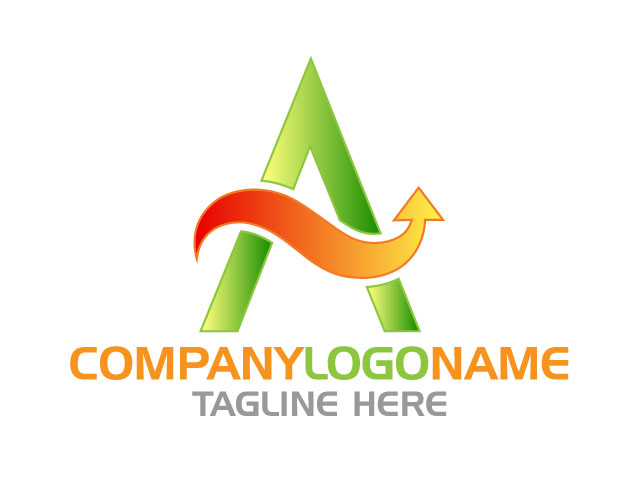 Letter a arrow logo design brand free download