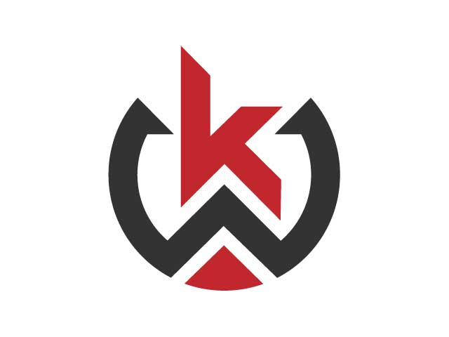 WK letter logo design with branding