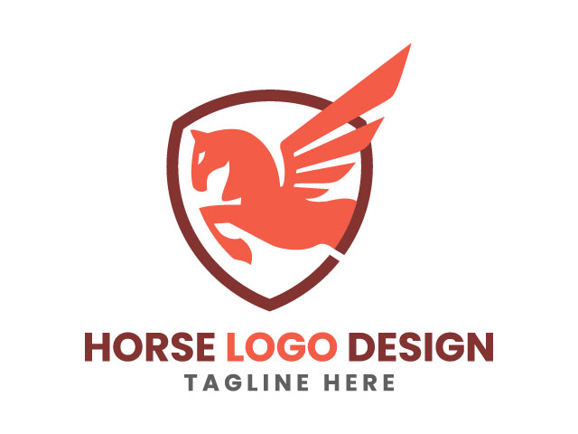 Horse Pegasus Shield Logo design