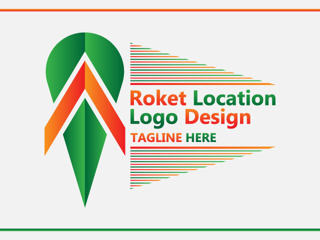 Rocket location logo design branding