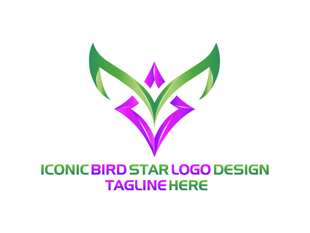 Iconic Bird Star Logo design free download