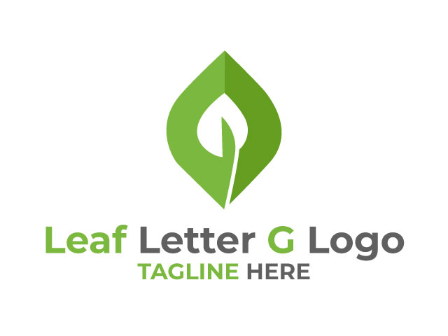 Green Leaf Letter G Logo design free download