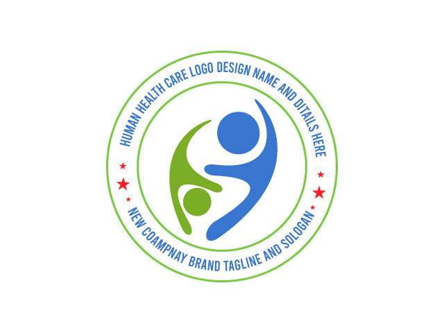 Human health care brand logo design free download