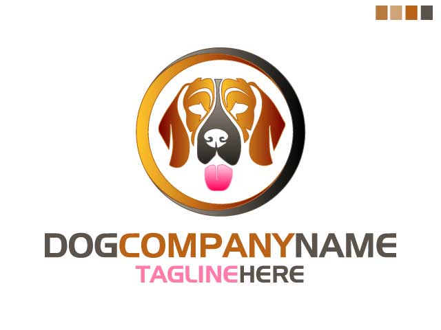 Dog head logo design and branding