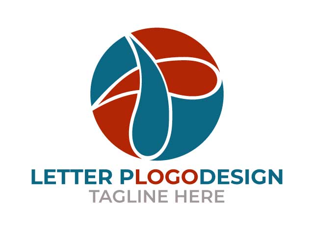 Custom p letter logo design brand vector